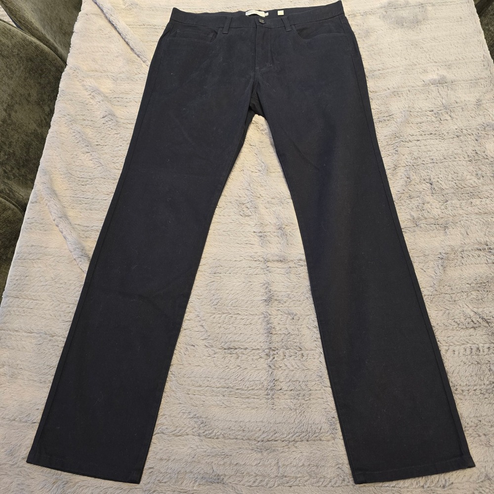 Vince Mens Navy Blue Italian Cotton Stretch 5 Pocket Straight Leg Pants Size 34